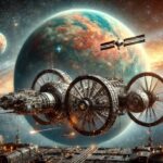 hard sci fi books featured image space station in front of planet and galaxy